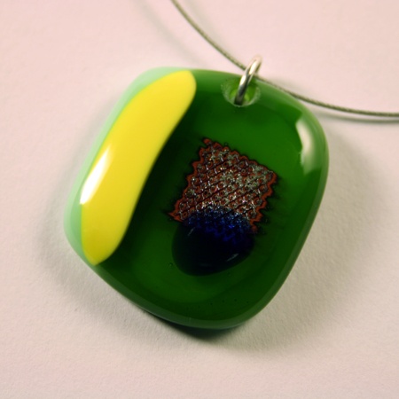 wearable art - fused glass pendant