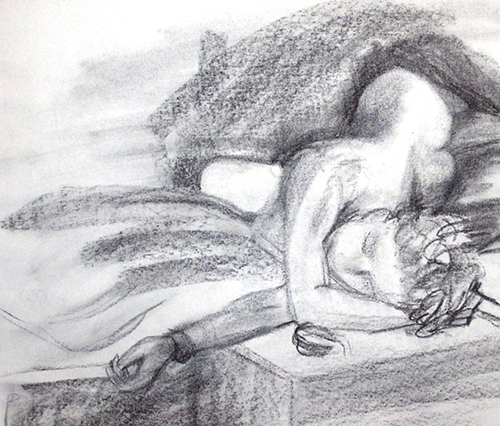 nude, figure drawing, observational drawing, sheila kalkbrenner
