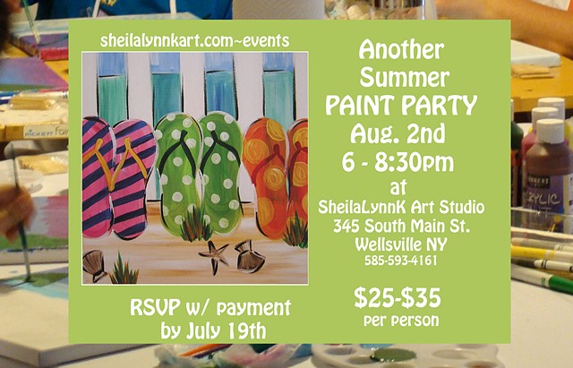 Paint Party, Paint and Sip, Summer Painting, Adult Paint Party