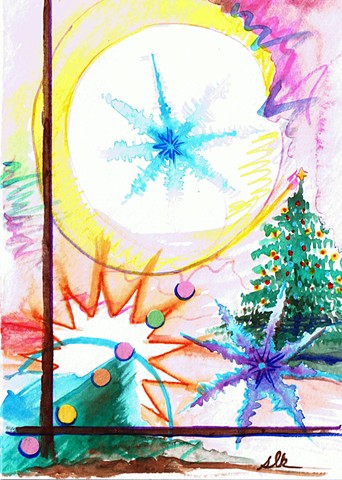 hand painted Christmas Cards, fine art Christmas cards
