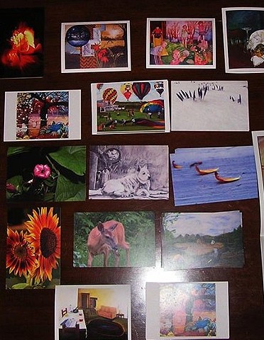 fine art post cards, sheilalynnk art studio post cards