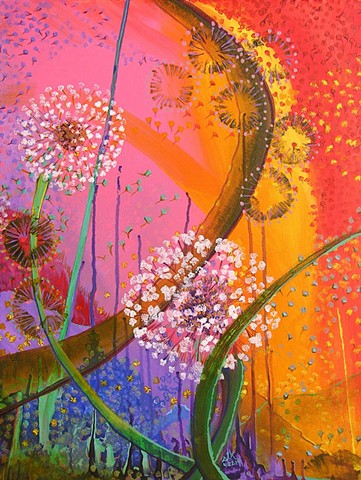 fine art abstract floral painting
