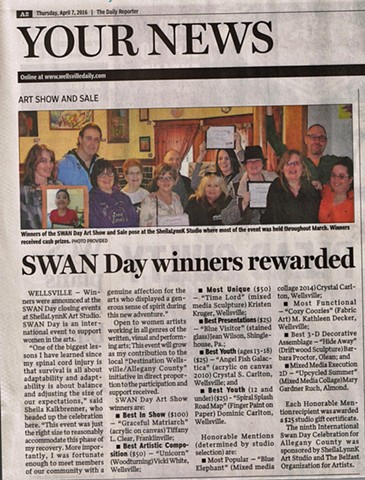 SWAN Day Allegany County NY, Samila Socic, Childrens Art Activities, Kids Art, Wellsville NY, SheilaLynnK Art Studio Events, Women In the Arts, SWAN Local, Affordable Art