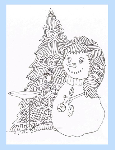 Winter Cards, Coloring Pages
