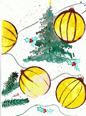 Holiday Cards, Winter Cards, fine art christmas cards, hand painted christmas card