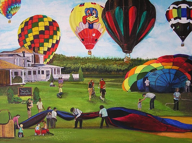 balloon rally, balloonists, hot air balloons, summer family, fine art, sheila kalkbrenner