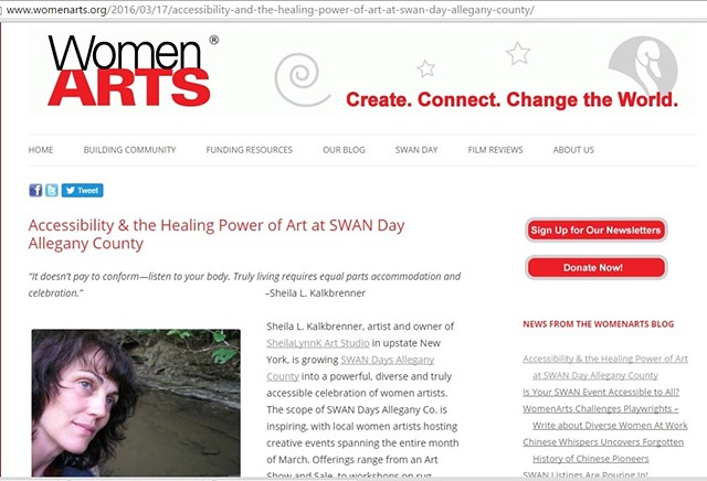 Women Arts, SWAN Day, Allegany County NY, Sheila L. Kalkbrenner