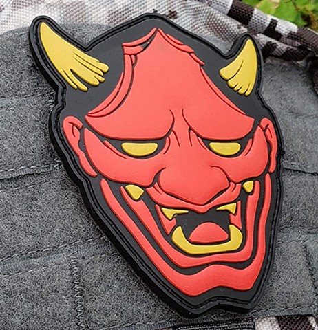 Red Hannya PVC Patches