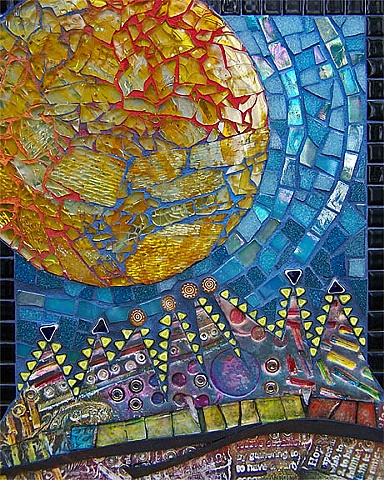 handmade polymer clay mosaic, tempered glass mosaic, Italian millefiore, glass