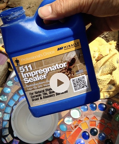 Applying Penetrating Grout Sealer to your Mosaics