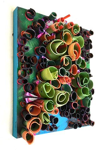 Handmade polymer clay tubes and colored mortar