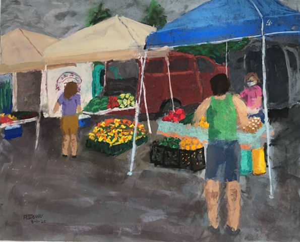 Scene at a farmer's market