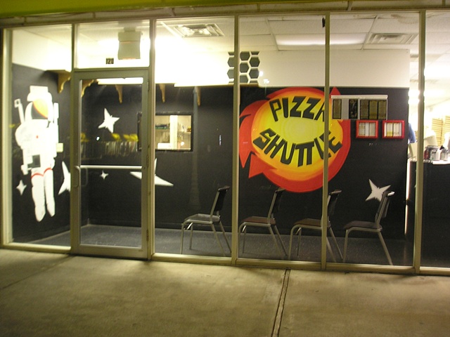 Pizza Shuttle Norman OK mural by Ivy Medina
