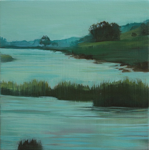 A painting of the Schollenberger Wetlands in Sonoma County.