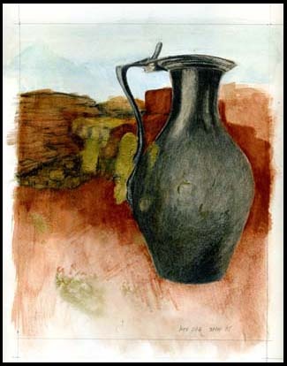 Drawing after a jug belonging to Babatha, Bar Kokhba