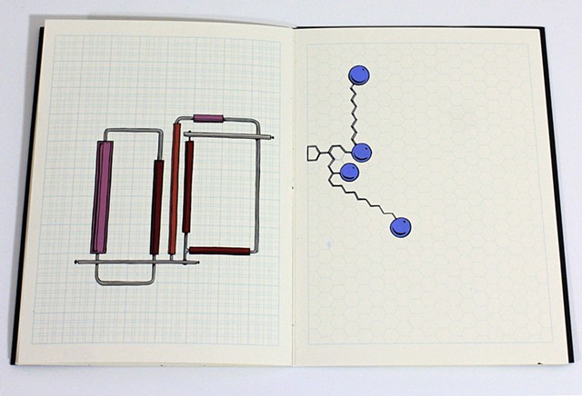 hand-painted ideas in a gridded notebook supplied by Kayrock Screenprinting