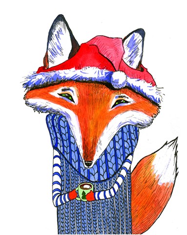 Foxy Christmas Card Design