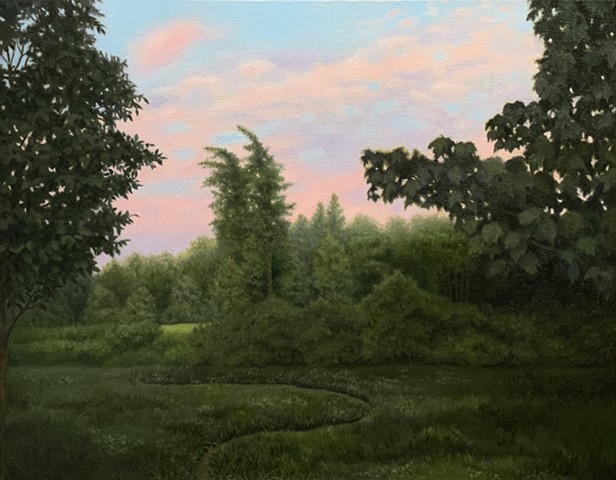 landscape, oil painting, landscape painting, original artwork, Maryna Nemynushcha art
