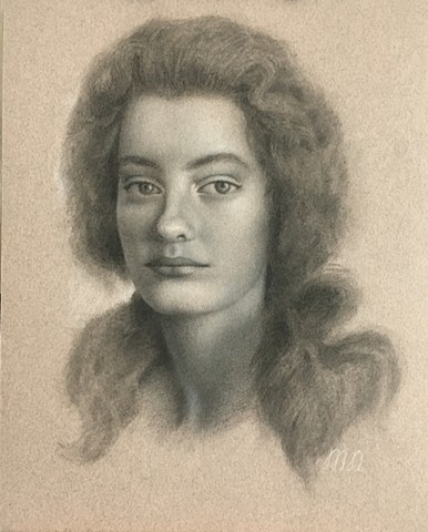 Artist Maryna Nemynushcha, classical portrait drawing. 