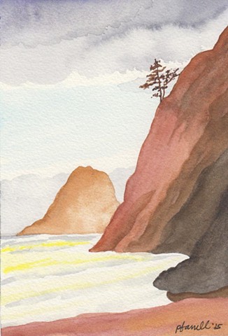Similar to the Coast watercolor, this is the next piece of the landscape.