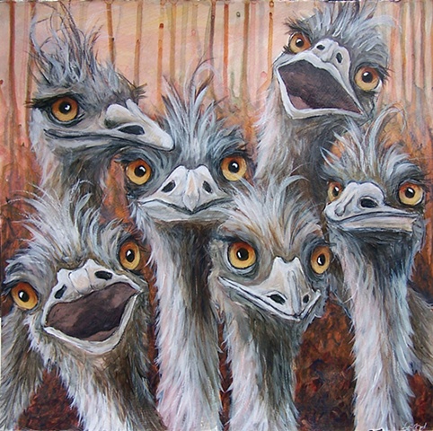 Six Emus (study)