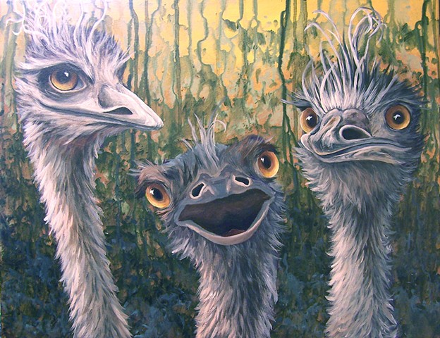 Three Emus (step 8)