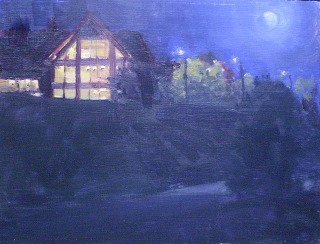 impressionist plein air landscape painting big Cedar Lodge