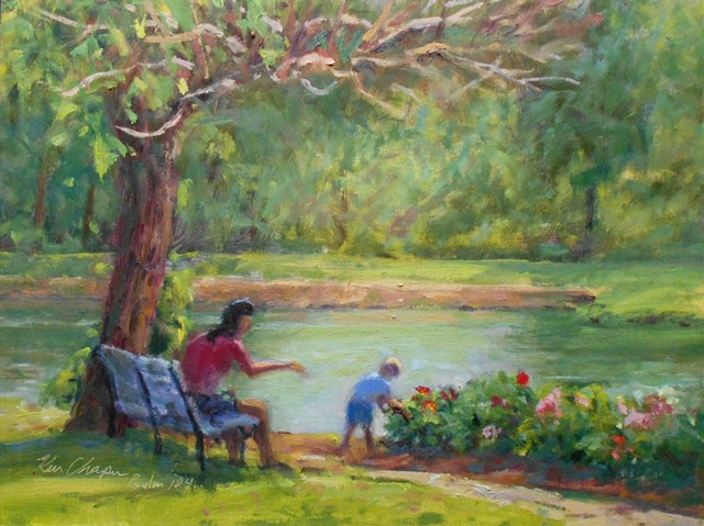 plein air oil painting impressionist overland park arboretum