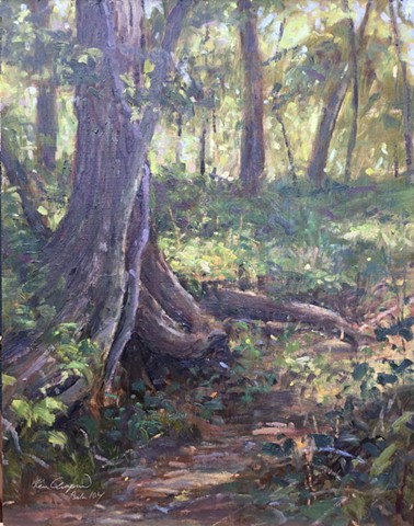 plein air painting, oil painting, Burr Oak Woods