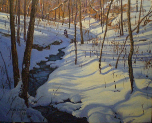 Impressionist Landscape Painting Snow Missouri Ken Chapin