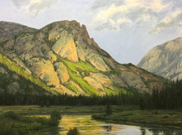 oil painting, landscape painting, Rocky Mountain National Park
