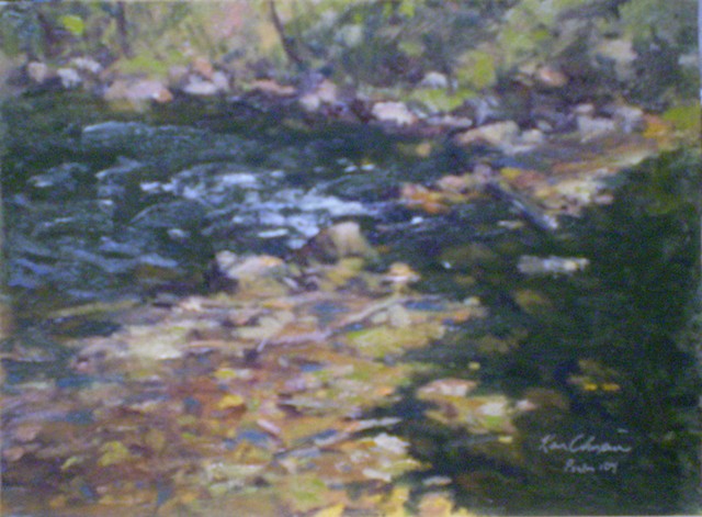 plein air landscape painting missouri Little Blue River