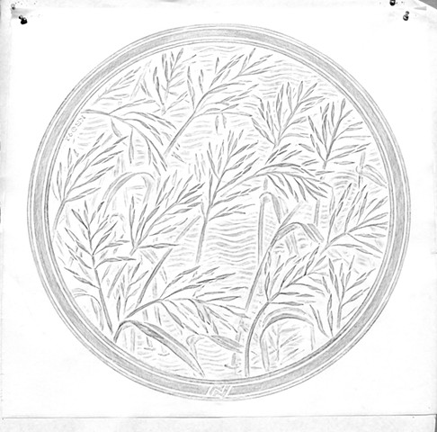 Wild Rice rubbing from the original carving/pattern for the Minneapolis manhole covers