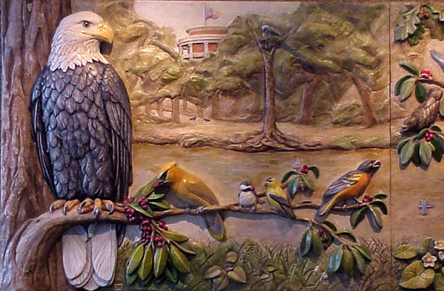 Plaque #1 - Eagle and Waxwing