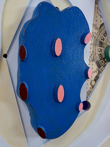 Mixed-media painted relief construction