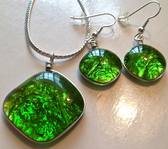 Limeade "Pillow" necklace and earrings...