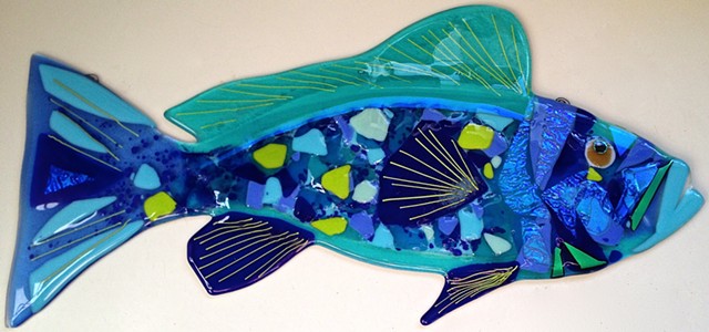 Large Blue Grouper...details:about 22" long x 10" tall
