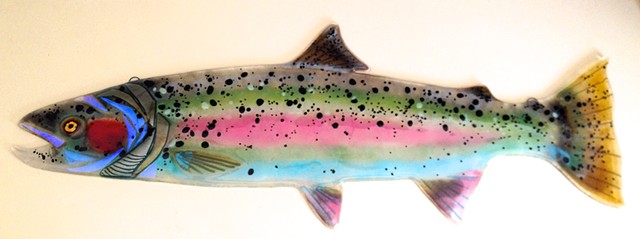 Large Steelhead Salmon...pinks and blues...
