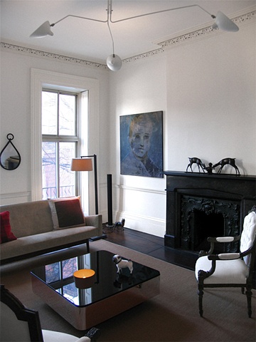 West Village Townhouse, front parlor, jens risom sofa, modern livingroom, by Doug Stiles Interior Design
