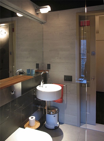 West Village Townhouse, modern bathroom, minimalist bathroom, ceramica flaminia sink, dornbracht faucet, by Doug Stiles Interior Design