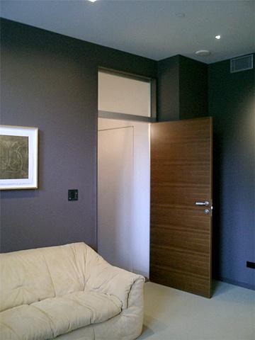 Washington Square Loft, modern minimalist  bedroom, modern sofa, by Doug Stiles Interior Design