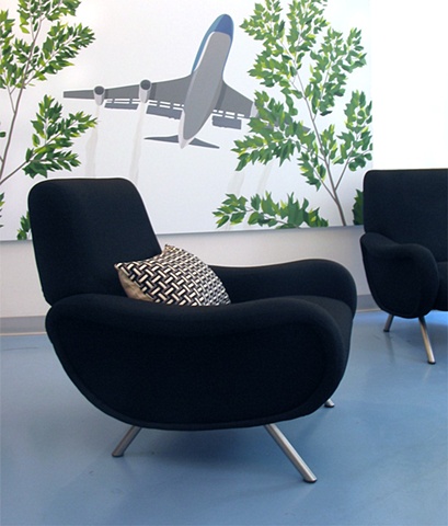 Flatiron Dental Office,  modern dental office, modern reception area, zanuso chair, by Doug Stiles Interior Design