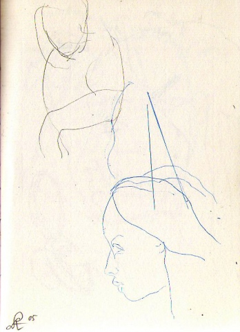 figure and head study-page from sketchbook