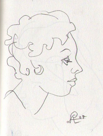 profile of a woman (1) -page from sketchbook