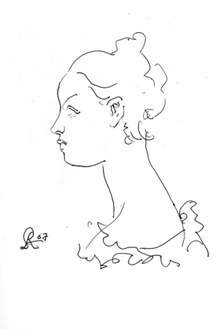 profile of a young woman-page from sketchbook