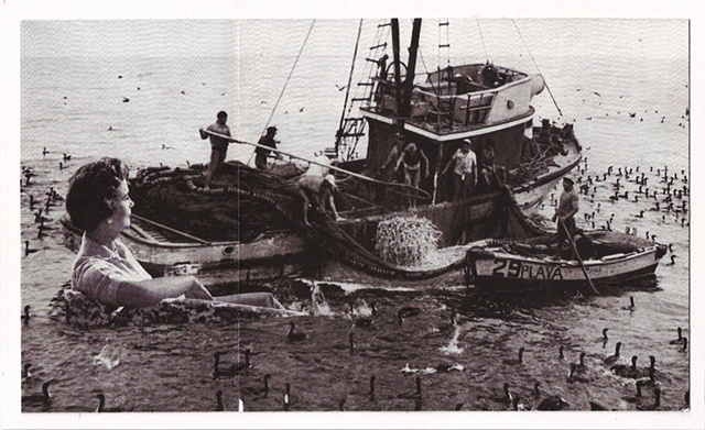 Collage (Woman of the Sea watches Fishermen Fish for Shrimp)