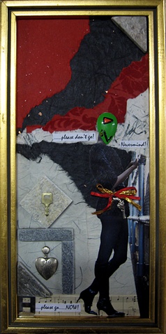 Mixed media collage/assemblage  art by artist Ron Young.