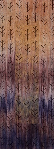 handwoven wall hanging, hand painted warp, nature inspired, north carolina mountains, handwoven by Kathie Roig
