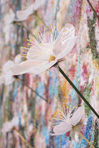 david willis glass painting flameworking flowers lampworking plum blossom