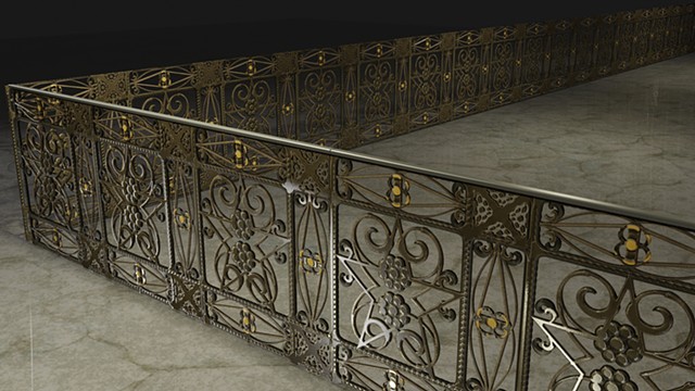 Procedural hand railing created in Substance